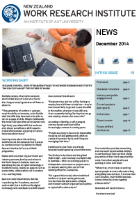 Cover of Newsletter December 2014